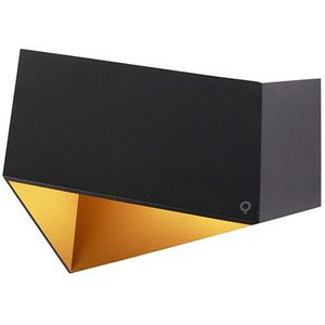 Design wandlamp zwart met goud - Fold