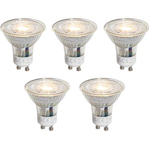 Set van 5 GU10 50mm dimbare LED lampen helder 4.9W 500 lm 2700K