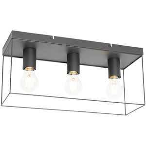 Minimalistische plafondlamp zwart 3-lichts - Kodi