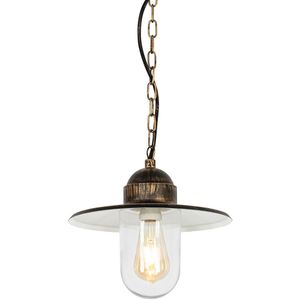 QAZQA - Kansas - Hanglamp Buiten - Zwart Goud - Staal - Ø 29.4 cm