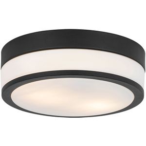 Moderne plafondlamp zwart 28 cm IP44 - Flavi