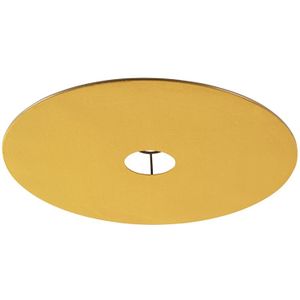 Velours platte lampenkap geel met goud 45 cm