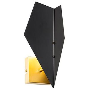 Design wandlamp zwart met goud - Sinem