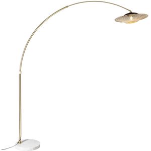 Moderne booglamp wit oosterse kap met bamboe 50 cm - XXL Rina