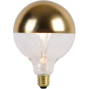 E27 dimbare LED lamp G125 kopspiegel goud 4W 200 lm 1800K