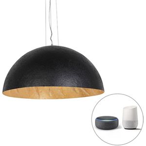 Smart hanglamp zwart met goud 70 cm incl. Wifi A60 - Magna