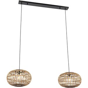 Oosterse hanglamp bamboe 2-lichts - Amira