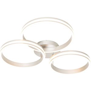 Plafondlamp staal incl. LED 3-staps dimbaar 3-lichts - Navara