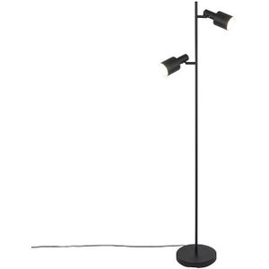 QAZQA Stijn - Moderne Vloerlamp - Staande Lamp - 2 Lichts - H 1560 Mm - Zwart - Woonkamer