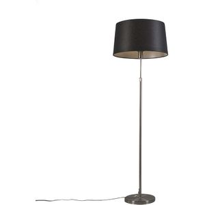 Vloerlamp staal met kap zwart 45 cm verstelbaar - Parte