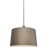 QAZQA Combi - Moderne Hanglamp met kap - 1 lichts - Ø 450 mm - Taupe - Woonkamers-sSlaapkamers-sKeuken