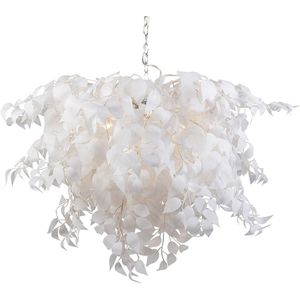 Romantische hanglamp wit met blaadjes - Feder