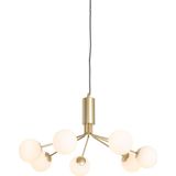 Moderne hanglamp goud met opaal glas 7-lichts - Coby