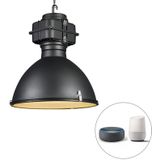 Smart industriÃ«le hanglamp zwart 53 cm incl. A60 Wifi - Sicko