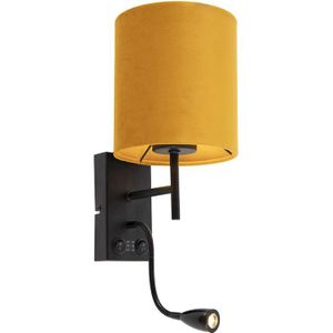 QAZQA stacca - Moderne LED Wandlamp voor binnen - 1 lichts - D 200 mm - Geel - Woonkamers-sSlaapkamer