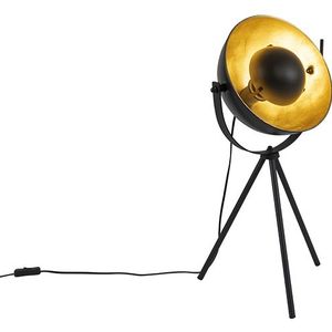 Tafellamp zwart met goud 63,3 cm tripod verstelbaar - Magnax