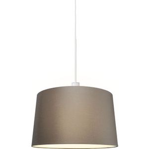 Moderne hanglamp wit met kap 45 cm taupe - Combi 1