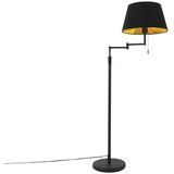 QAZQA ladas - Moderne Vloerlamps-sStaande Lamp met zwenkarm - 1 lichts - H 1500 mm - Zwart - Woonkamers-sSlaapkamer