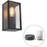 Smart wandlamp zwart 26 cm IP44 incl. Wifi ST64 - Charlois