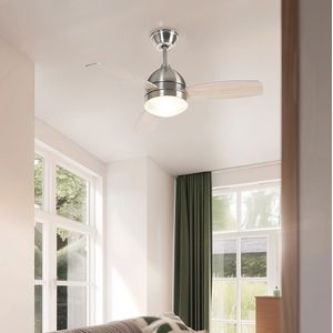 QAZQA Rotar - Moderne Plafondventilator met Lamp - 2 Lichts - 960 Mm - Staal - Woonkamer