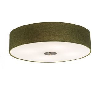 Landelijke plafondlamp groen 50 cm - Drum Jute