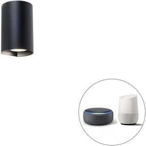 Smart ronde wandlamp zwart incl. Wifi GU10 - Sabbir