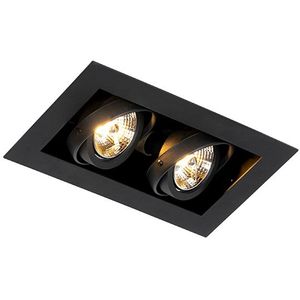 Moderne inbouwspot zwart 2-lichts verstelbaar - Oneon 70