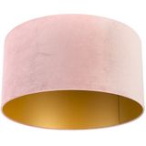 Velours lampenkap roze 50/50/25 met gouden binnenkant