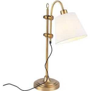 QAZQA Ashley - Klassieke Tafellamp - 1 Lichts - H 670 Mm - Brons - Woonkamer - Slaapkamer - Keuken