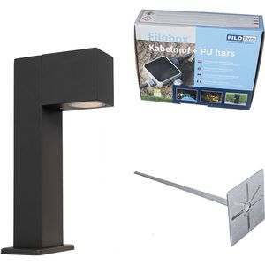IndustriÃ«le staande buitenlamp antraciet 30 cm IP44 - Baleno