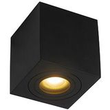 QAZQA capa - Moderne Plafondspots-sSpotjes-sOpbouwspot voor badkamer - 1 lichts - L 90 mm - Zwart -
