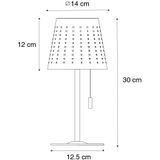 Buiten tafellamp zwart incl. LED 3-staps dimbaar oplaadbaar en solar - Ferre