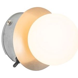 QAZQA cederic - Moderne Wandlamp voor binnen voor badkamer - 1 lichts - D 117 mm - Staal -