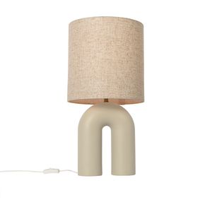 QAZQA lotti - Design Tafellamp - 1 lichts - H 59 cm - Beige - Woonkamers-sSlaapkamers-sKeuken