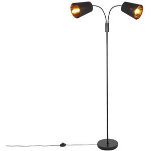 Moderne vloerlamp zwart 2-lichts - Carmen