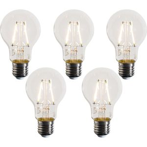 Set van 5 E27 LED lampen A60 helder 3W 320 lm 2700K