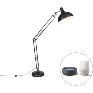 Smart vloerlamp zwart verstelbaar incl. Wifi A60 - Hobby