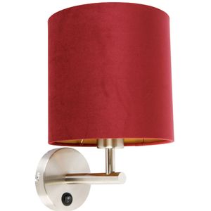 QAZQA - Moderne Wandlamp voor binnen - 1 lichts - D 230 mm - Rood - Woonkamers-sSlaapkamers-sKeuken