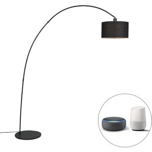 Smart moderne booglamp zwart incl. A60 Wifi - Vinossa