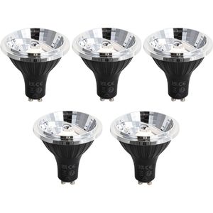 Set van 5 GU10 dimbare LED lamp 70mm 6.5W 600 lm 2700K