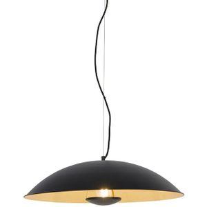 QAZQA Emilienne - Moderne Hanglamp Eettafel - 1 Lichts - Ø 60 cm - Zwart Goud