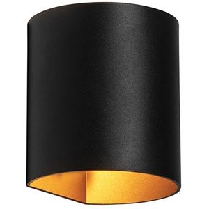 Smart wandlamp zwart met messing incl. Wifi G9 - Sabbio