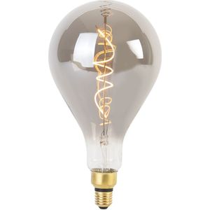 E27 dimbare LED spiraal filament lamp A165 smoke 4W 120 lm 1800K