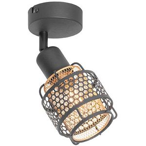 Design plafondlamp zwart met goud - Noud