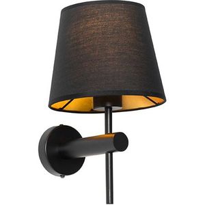 Moderne wandlamp zwart - Pluk