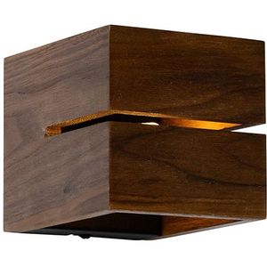 Landelijke wandlamp walnoot hout 9,7 - Transfer Groove