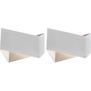 Set van 2 design wandlampen wit - Fold