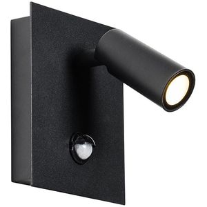 Buiten wandlamp zwart incl. LED IP54 bewegingssensor - Simon