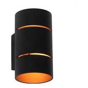 Design wandlamp zwart met goud - Pia
