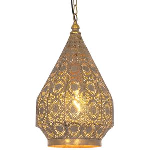 QAZQA mowgli - Oosterse Hanglamp - 1 lichts - Ø 26 cm - Goud - Woonkamers-sSlaapkamers-sKeuken